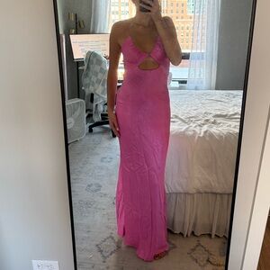 Meshki Vibrant Pink Backless Dress